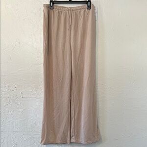 Wide Leg Knit Pants in Light Taupe